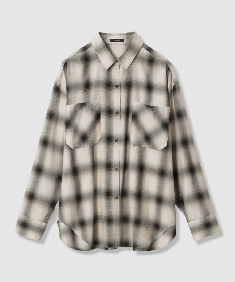 allureville オンブレーチェックシャツ ブラック系 (98)
