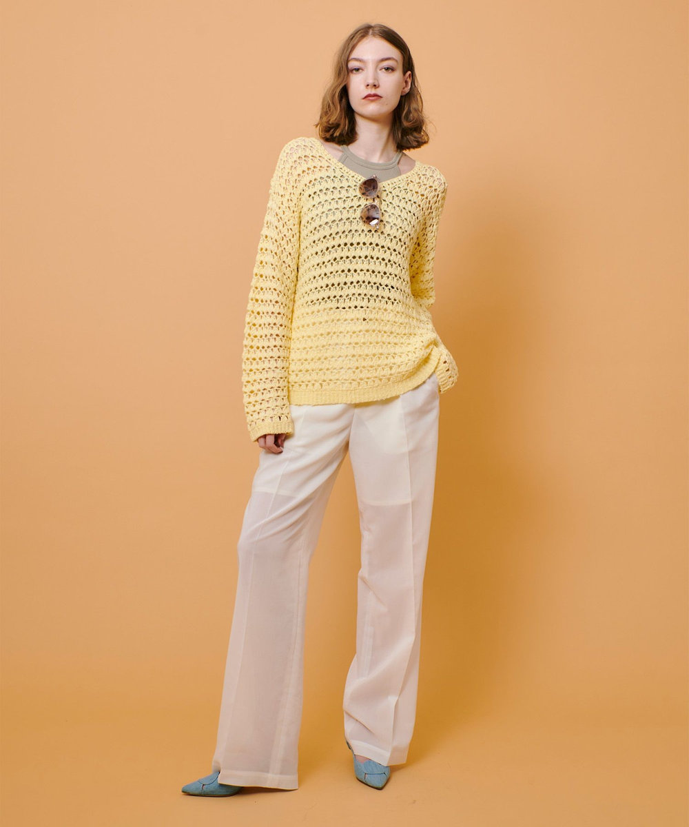 allureville ボイルシアーセンタープレスパンツ アイボリー (04)