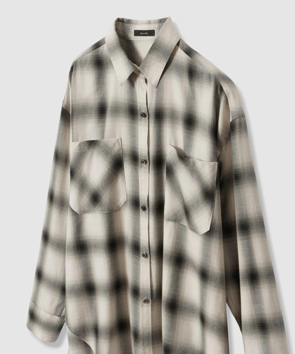 allureville オンブレーチェックシャツ ブラック系 (98)
