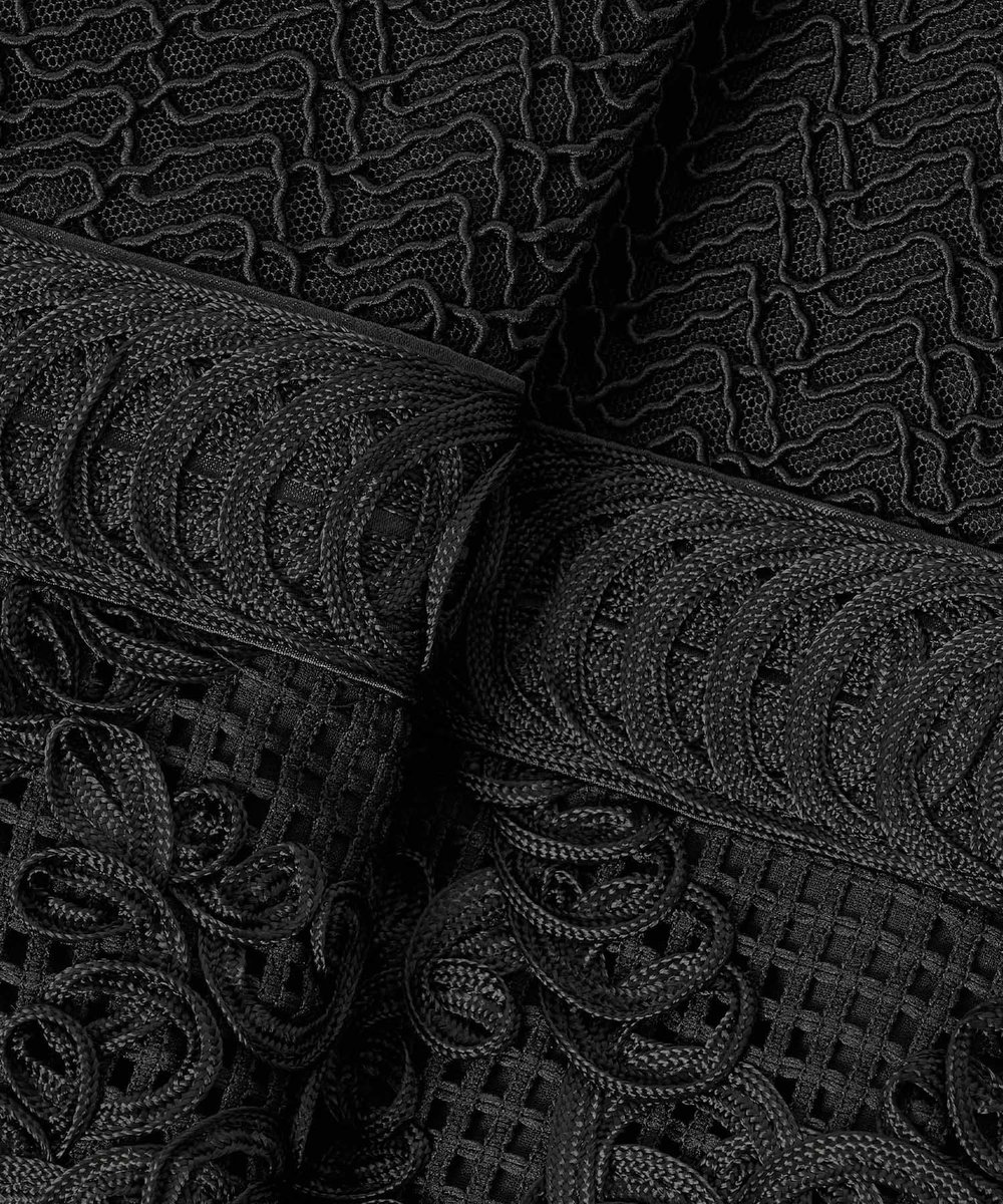 LOULOU WILLOUGHBY 【LOULOU WILLOUGHBY】コード刺繍ドッキングワンピース ブラック (95)