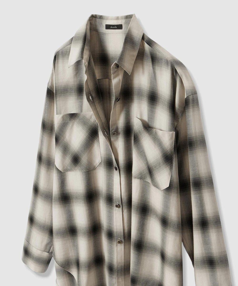 allureville オンブレーチェックシャツ ブラック系 (98)
