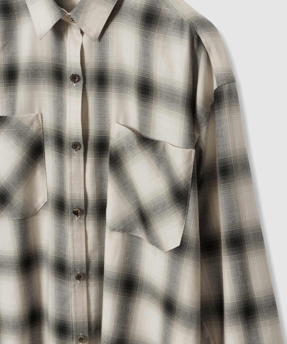 allureville オンブレーチェックシャツ ブラック系 (98)
