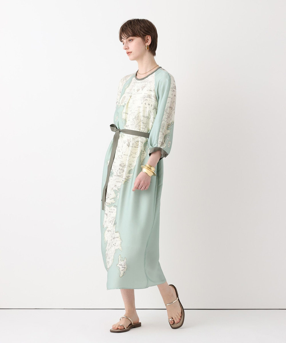 allureville MAPプリントバックリボンワンピース ミントグリーン (73)