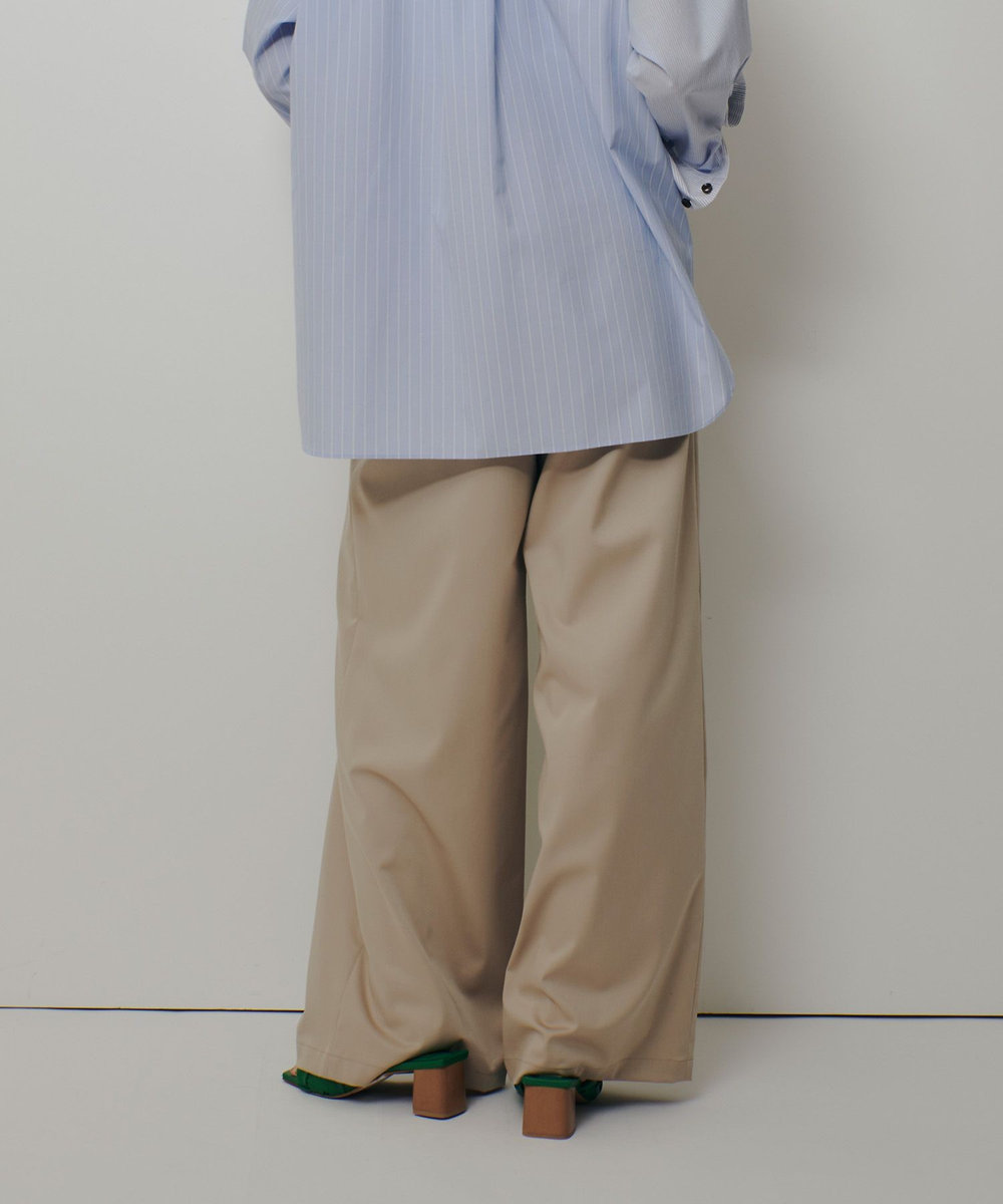 allureville サテンストレッチベルテッドパンツ ベージュ (11)