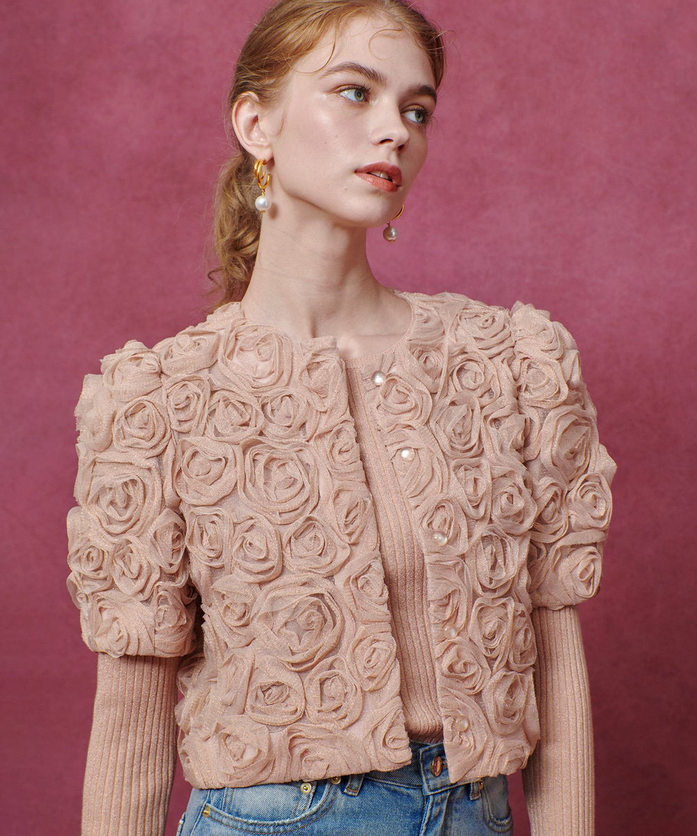 LOULOU WILLOUGHBY チュールローズブルゾン ピンク (41)
