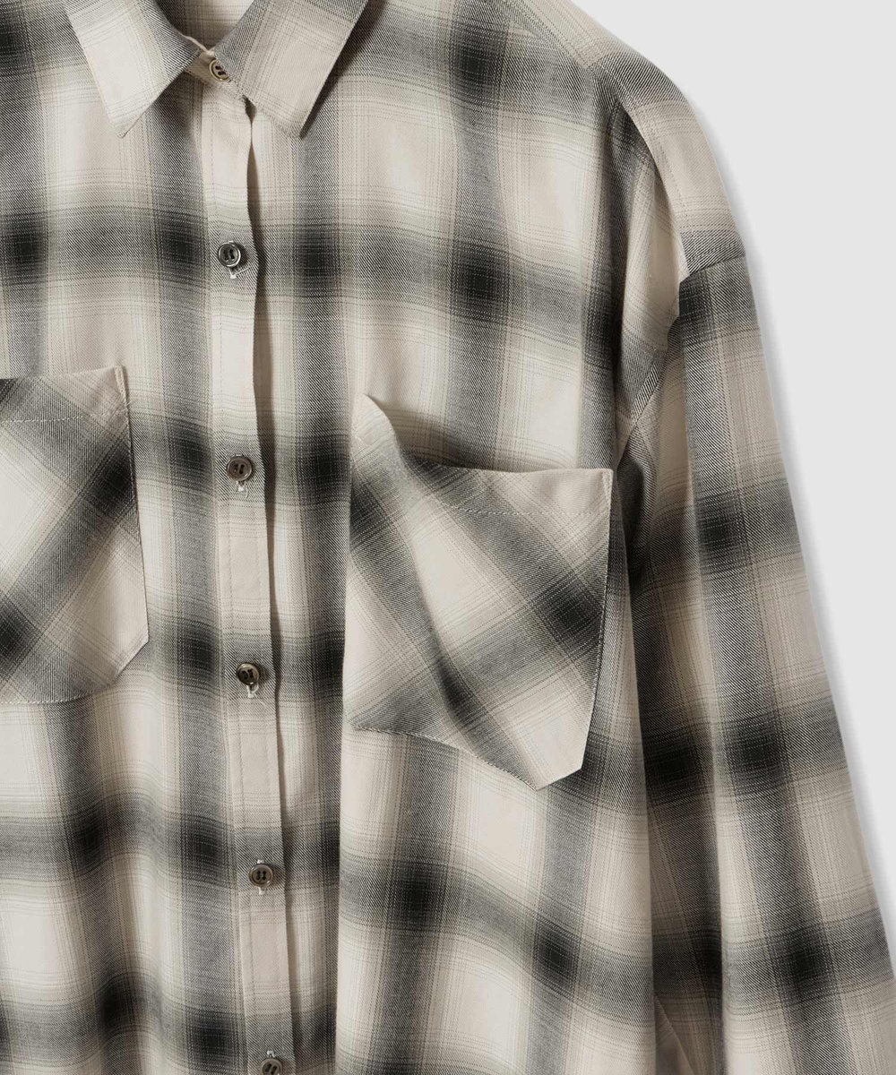 allureville オンブレーチェックシャツ ブラック系 (98)