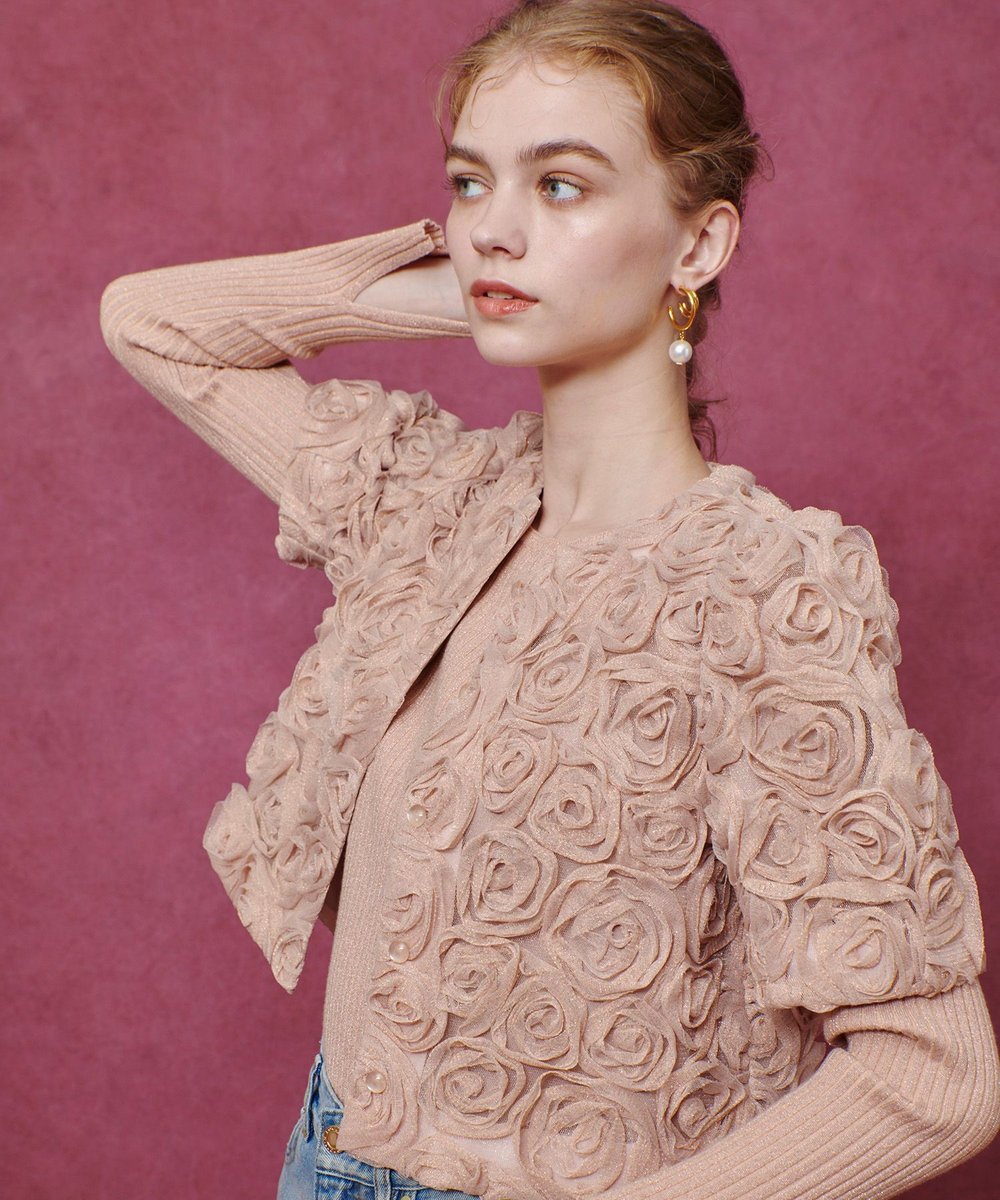 LOULOU WILLOUGHBY チュールローズブルゾン ピンク (41)