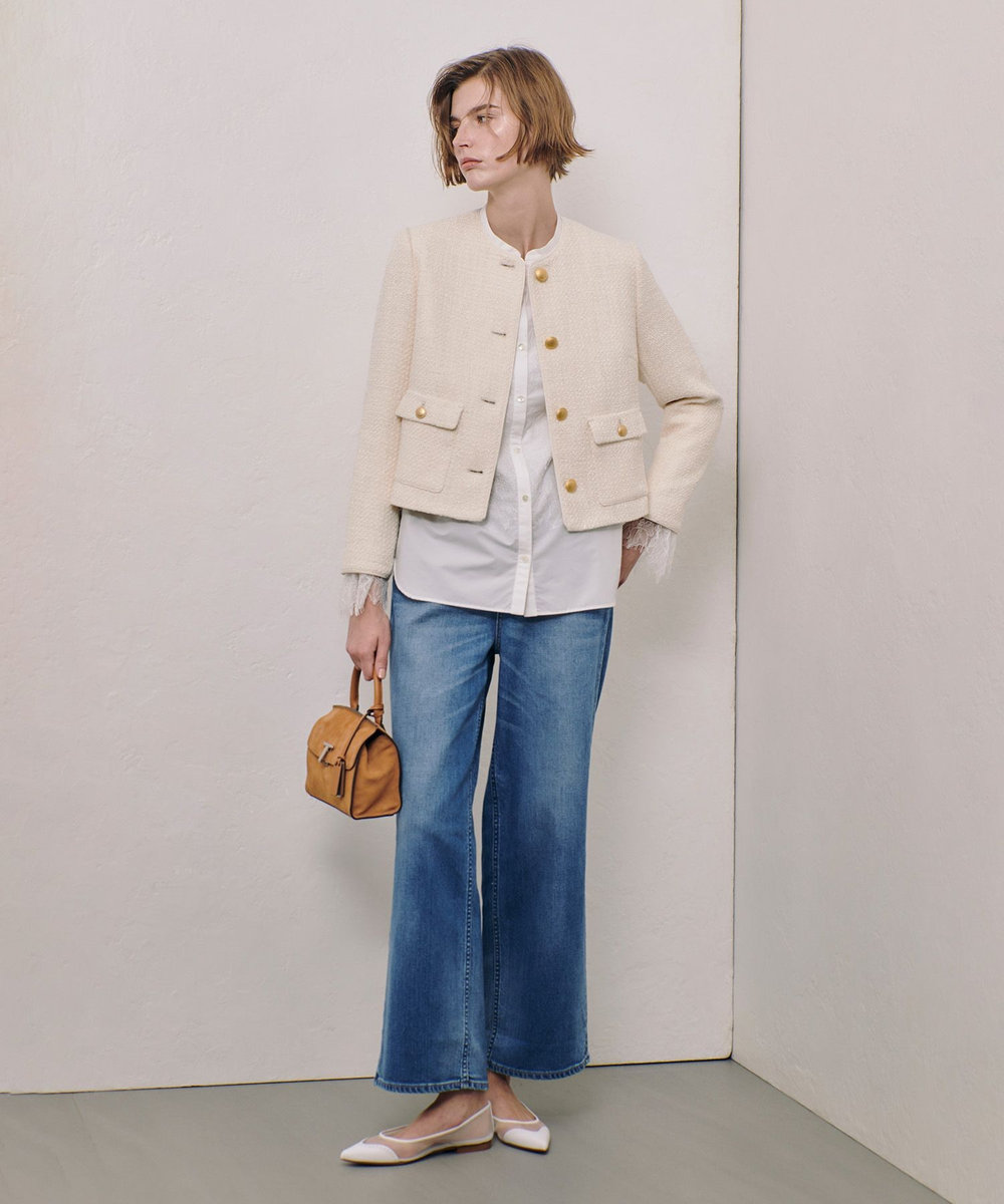 allureville レーシードッキングシャツ ホワイト (01)