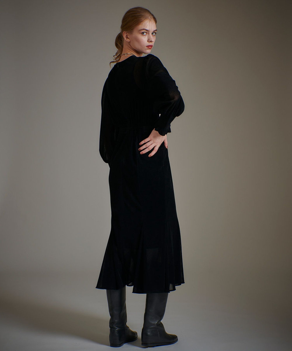 LOULOU WILLOUGHBY 【LOULOU WILLOUGHBY】チュールフロッキーマーメイドワンピース ブラック (95)