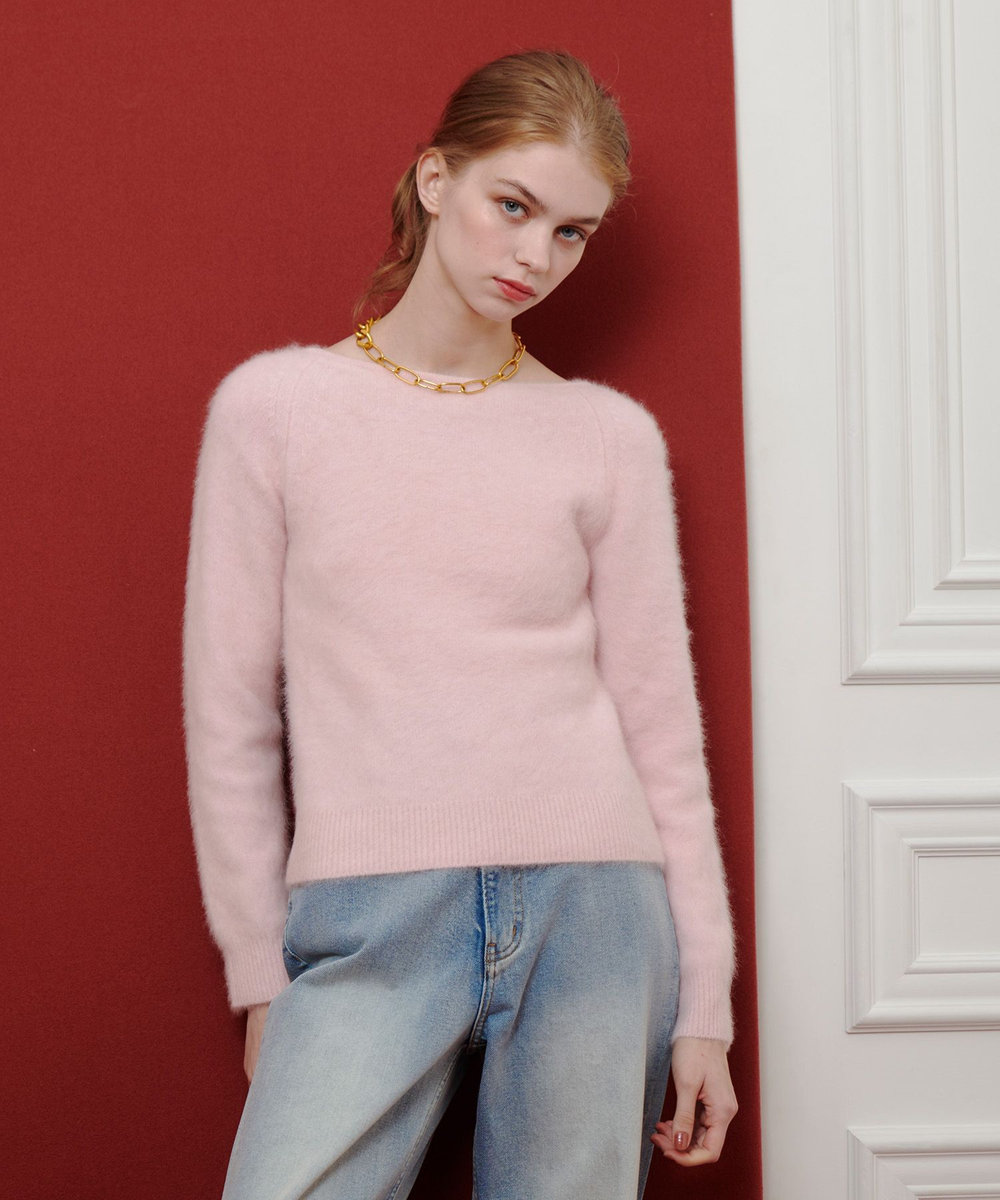 LOULOU WILLOUGHBY 【LOULOU WILLOUGHBY】カシミヤブレンドファー加工プルオーバー ライトピンク (42)