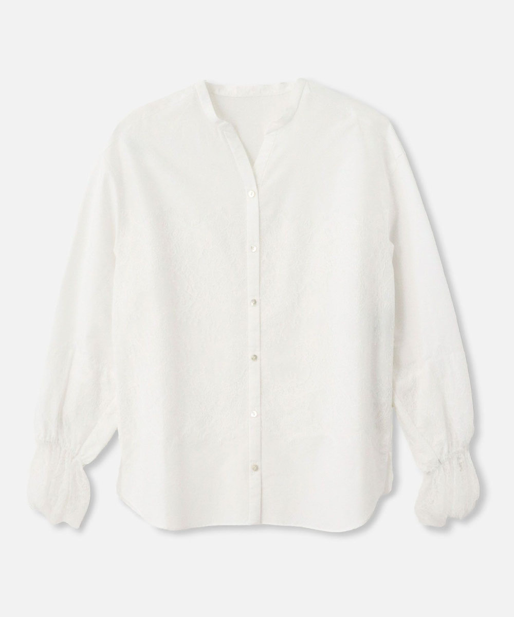 allureville レーシードッキングシャツ ホワイト (01)