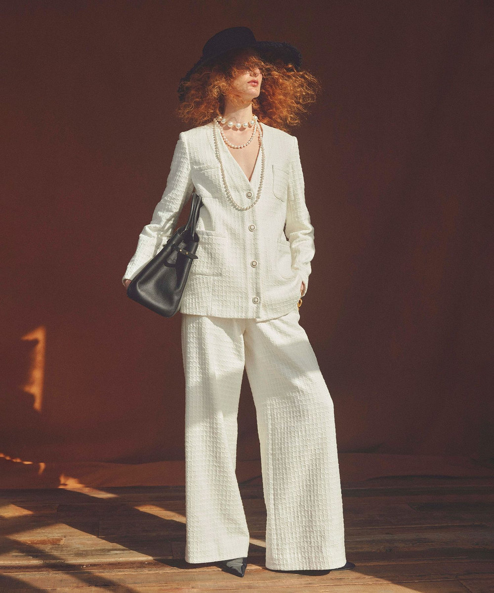 LOULOU WILLOUGHBY】スラブツイードワイドパンツ|allureville OFFICIAL