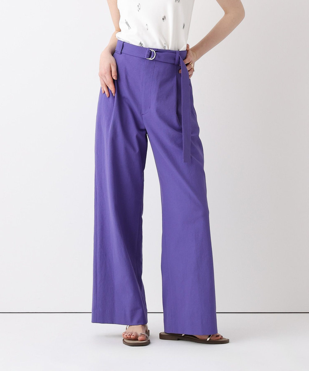 allureville シェルタリングタックワイドパンツ パープル (51)