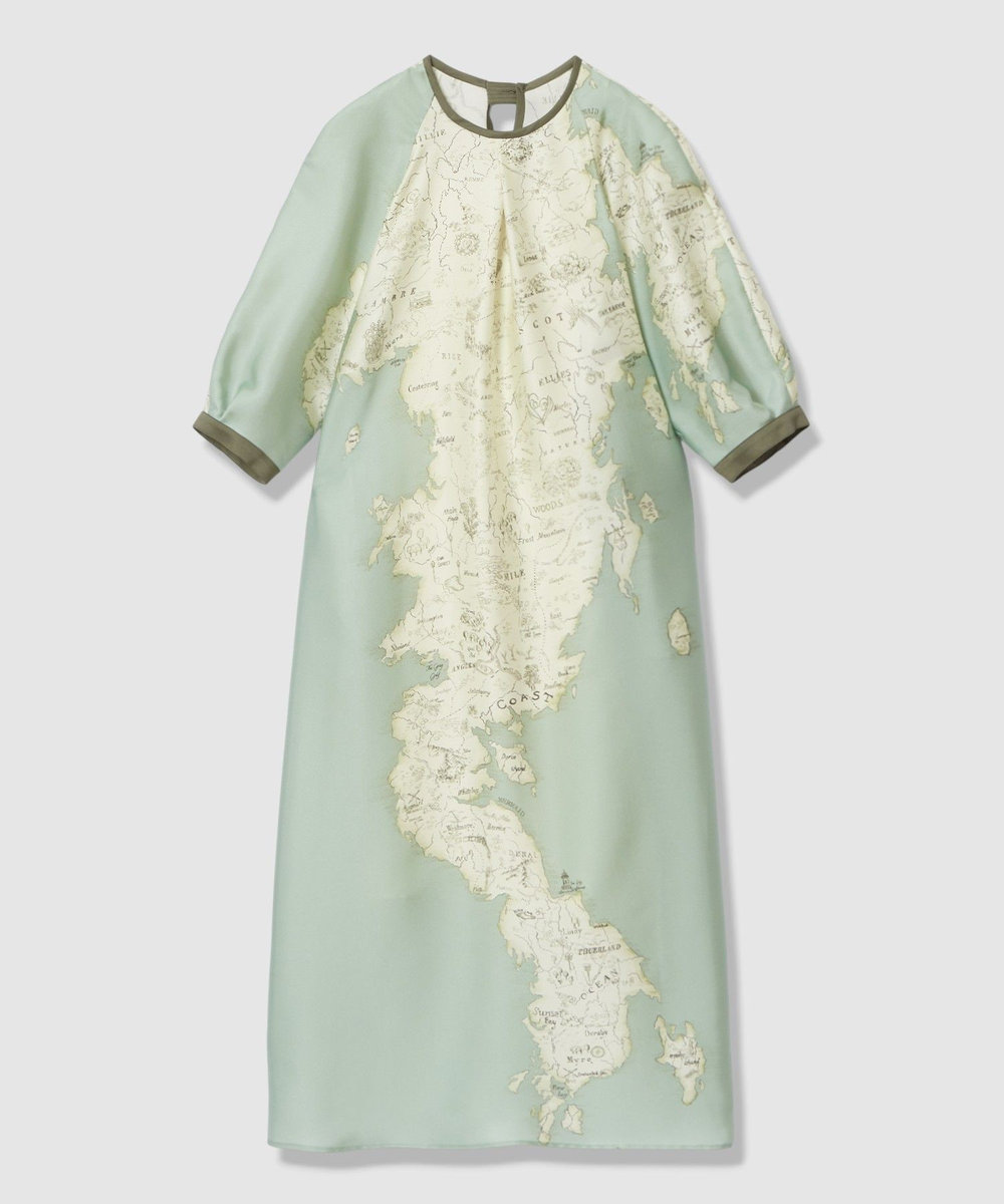 allureville MAPプリントバックリボンワンピース ミントグリーン (73)