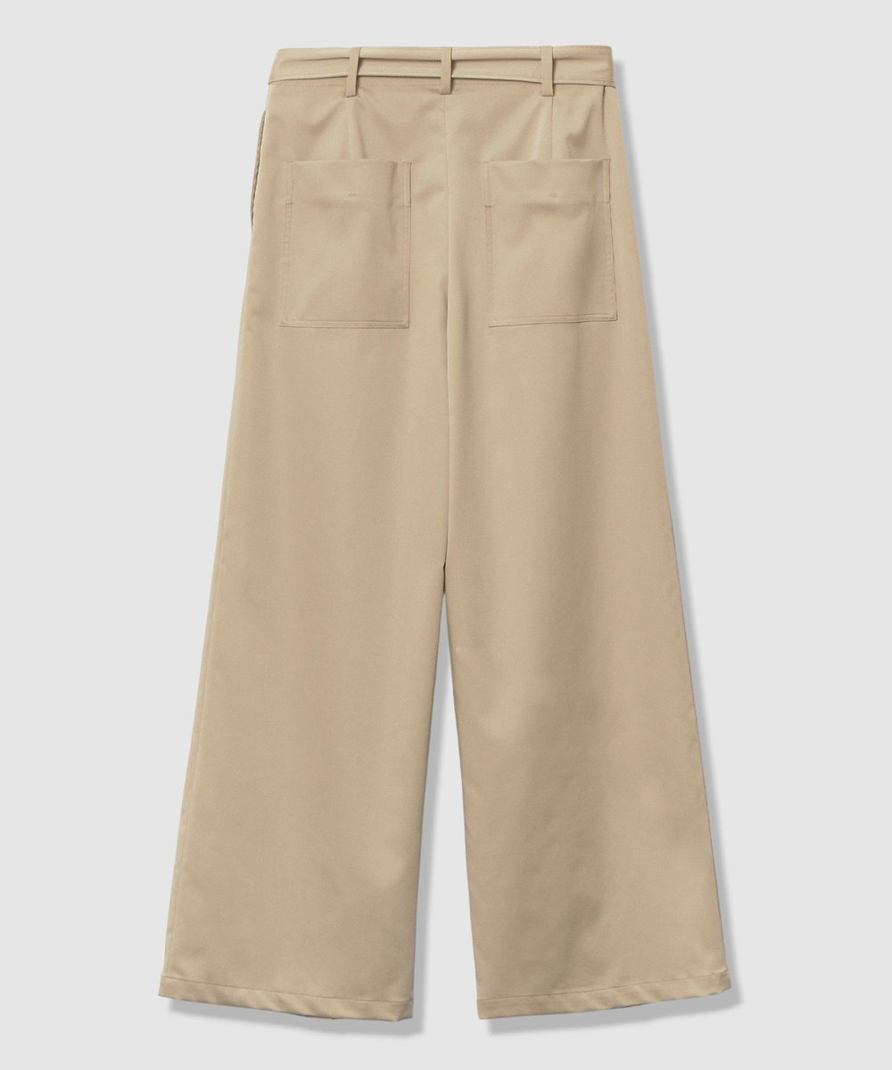 allureville サテンストレッチベルテッドパンツ ベージュ (11)