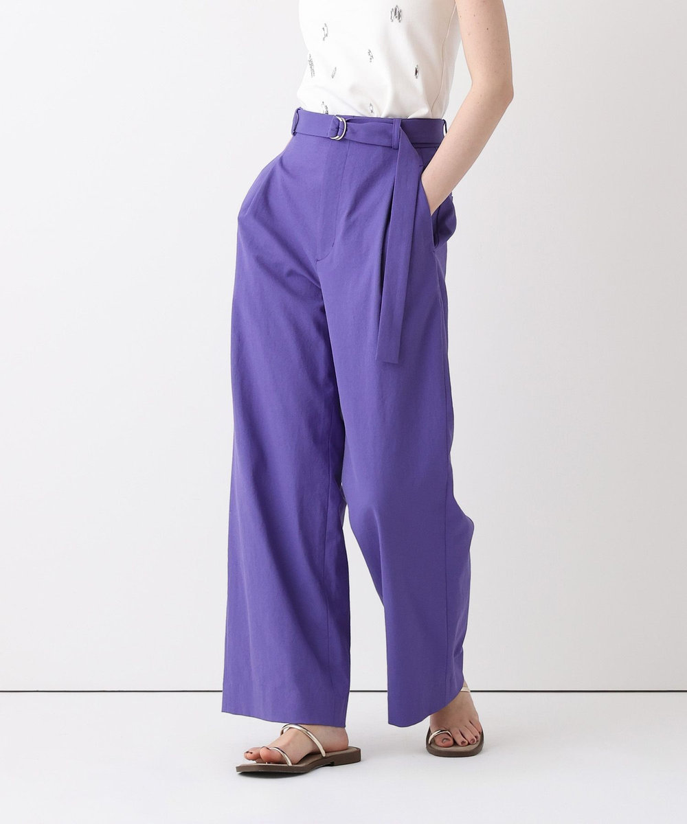 allureville シェルタリングタックワイドパンツ パープル (51)