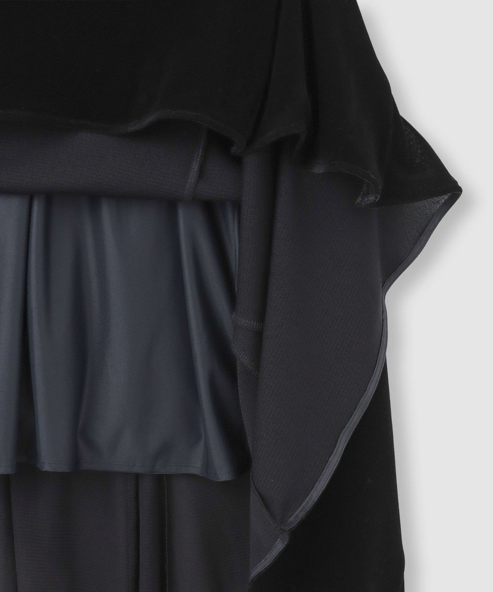 LOULOU WILLOUGHBY 【LOULOU WILLOUGHBY】チュールフロッキーマーメイドワンピース ブラック (95)