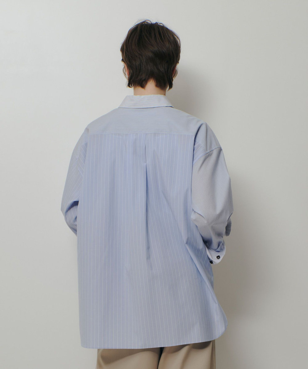 allureville クレイジーストライプシャツ ライトブルー (62)