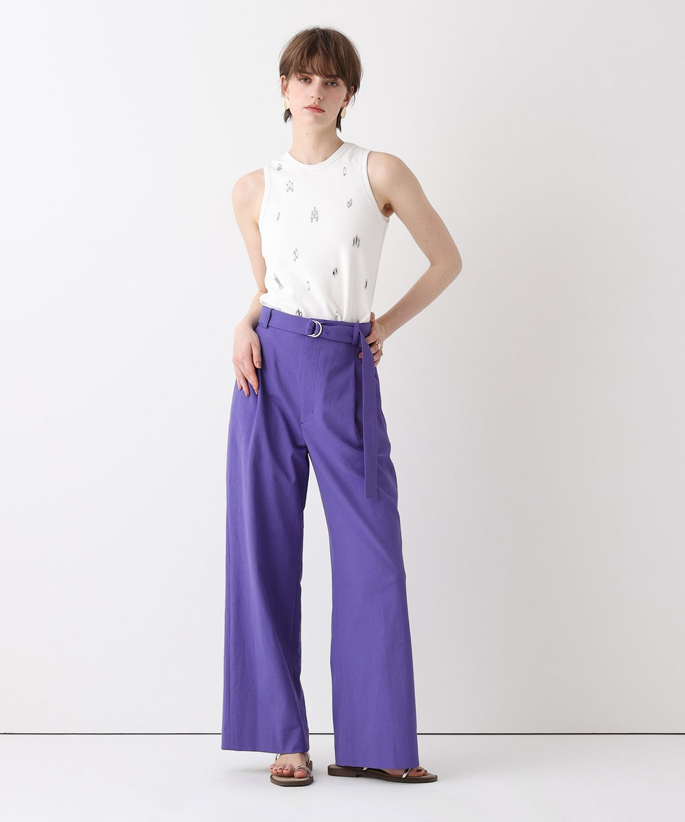 allureville シェルタリングタックワイドパンツ パープル (51)