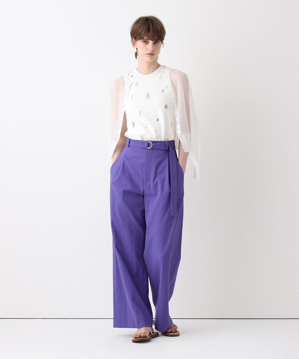 allureville シェルタリングタックワイドパンツ パープル (51)