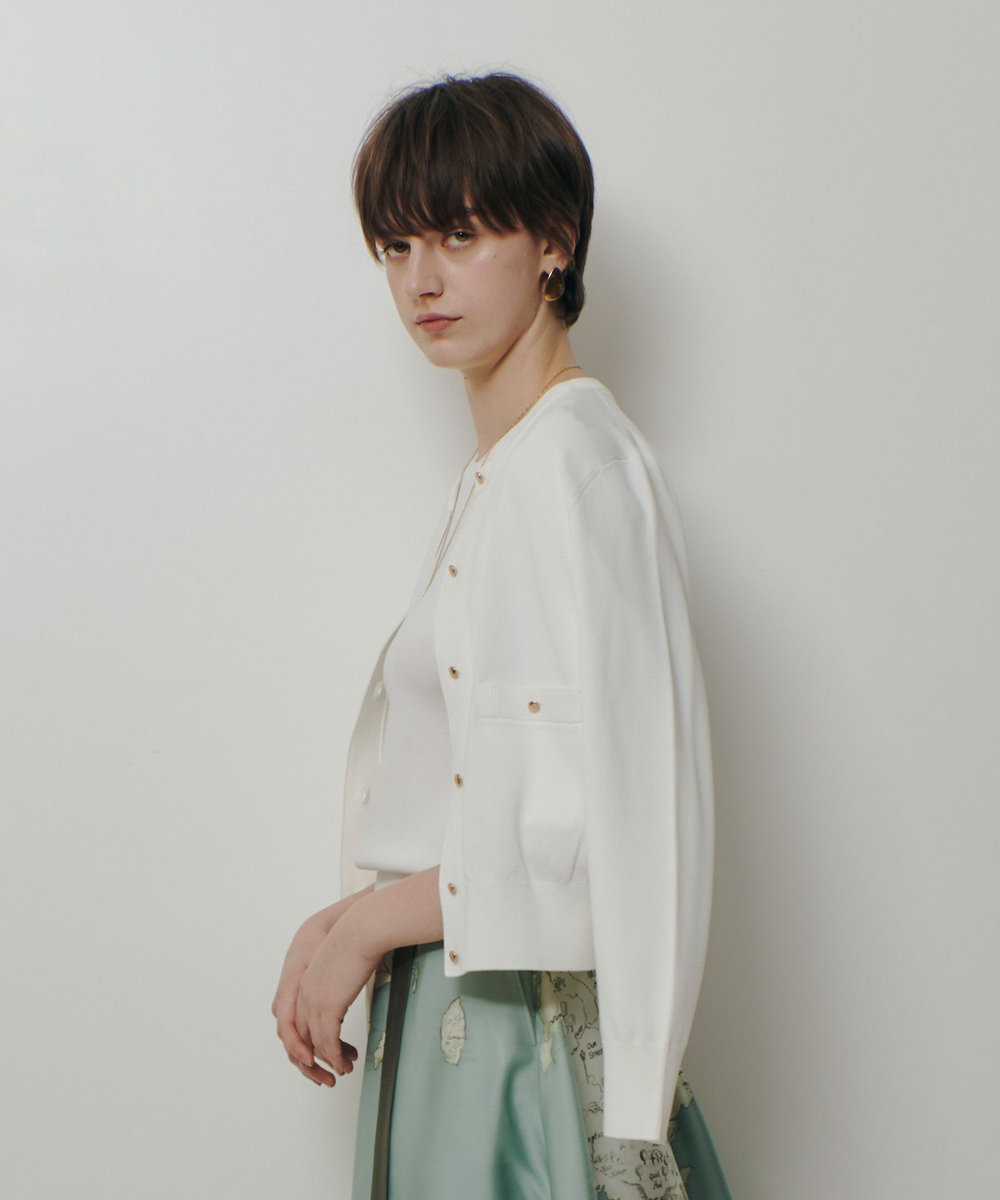 allureville ポケットクルーカーディガン オフホワイト (02)