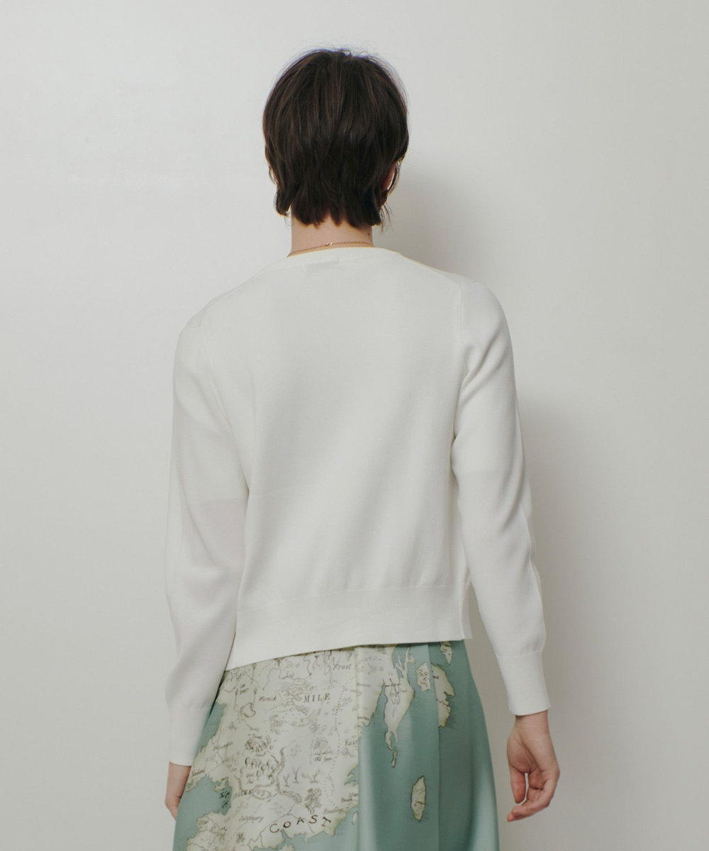 allureville ポケットクルーカーディガン オフホワイト (02)