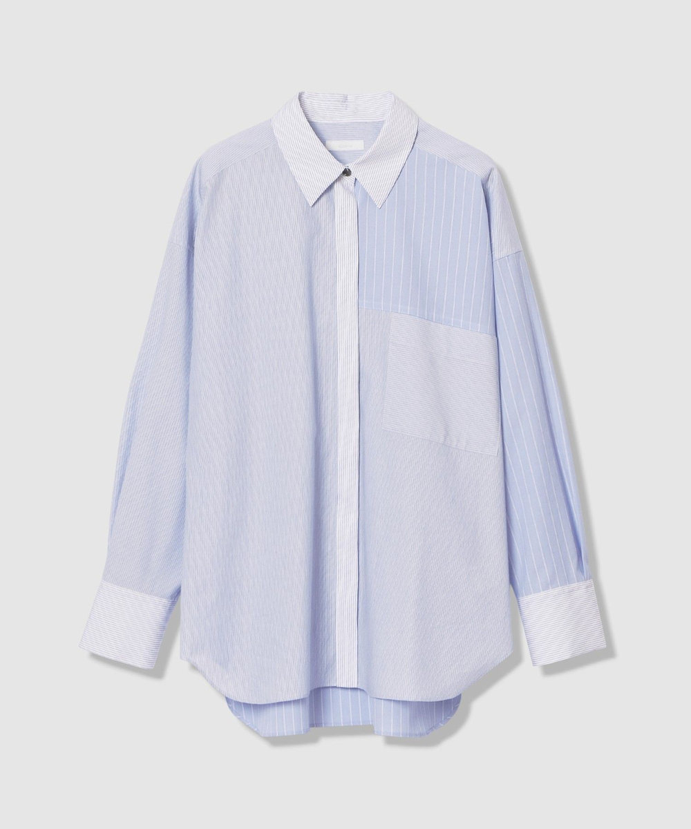 allureville クレイジーストライプシャツ ライトブルー (62)