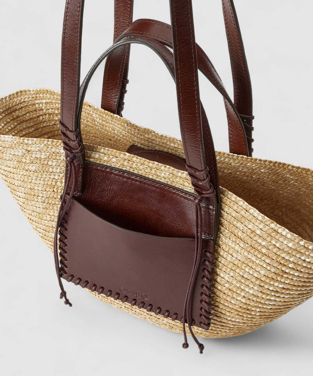 buying 【CATARZI 1910(カタルツィ ミッレノヴェチェントディエッチ)】TAHITI Ｗハンドル カゴトートバッグ ベージュ系 (19)