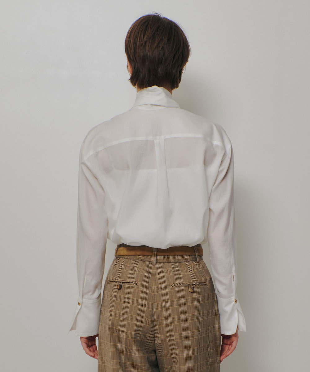 allureville キュプラコットンビッグタイブラウス ホワイト (01)