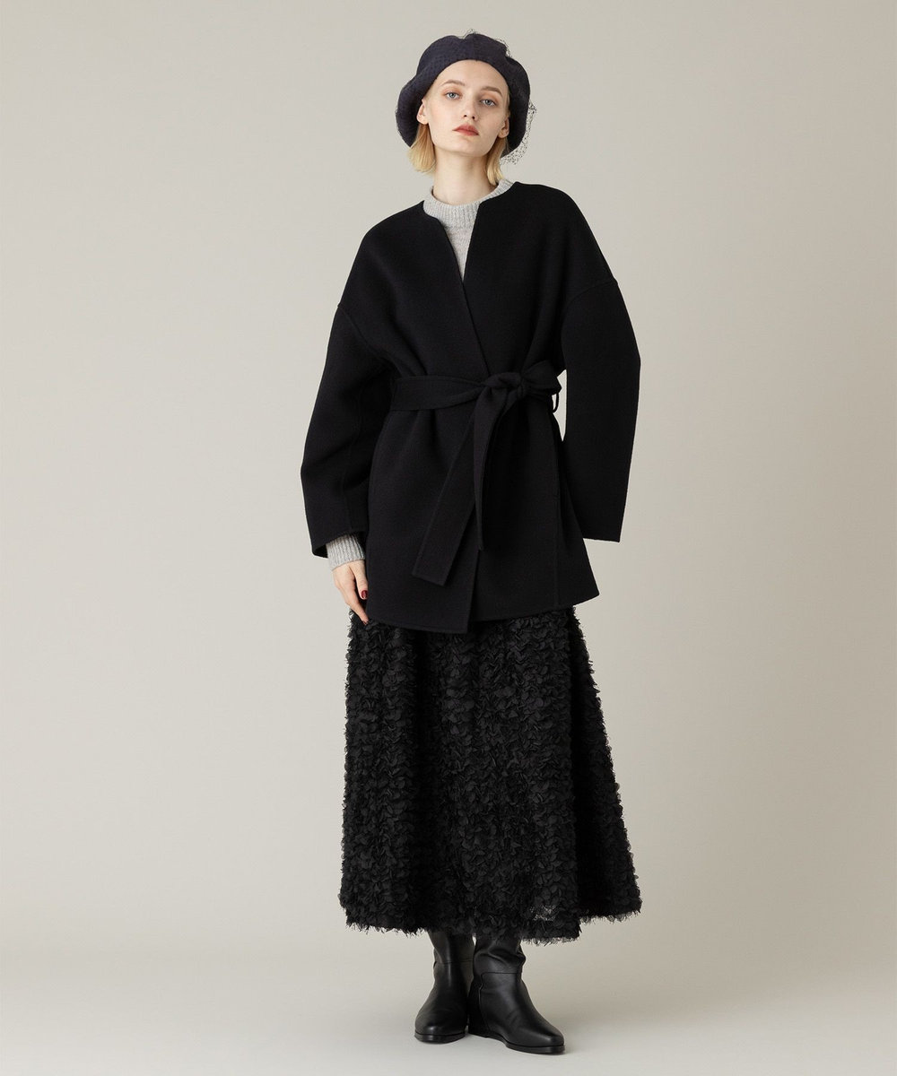 LOULOU WILLOUGHBY シャルムビーバーリバーミドルコート ブラック (95)