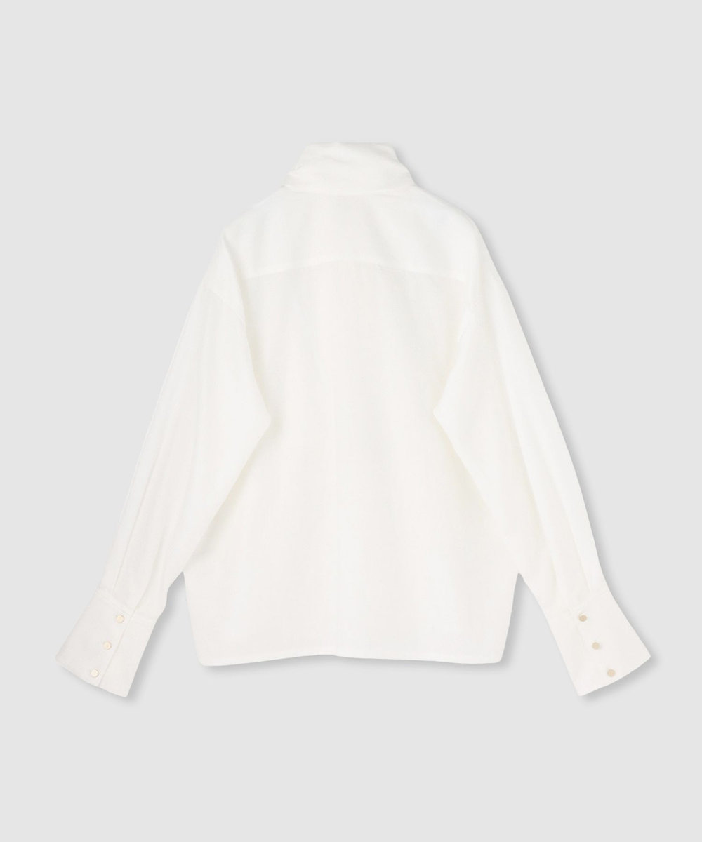 allureville キュプラコットンビッグタイブラウス ホワイト (01)