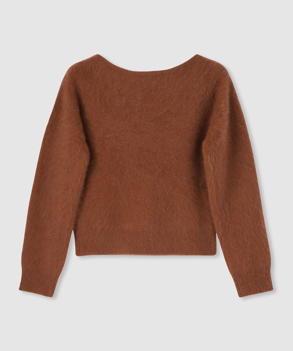 LOULOU WILLOUGHBY 【LOULOU WILLOUGHBY】カシミヤブレンドファー加工プルオーバー キャメル (84)