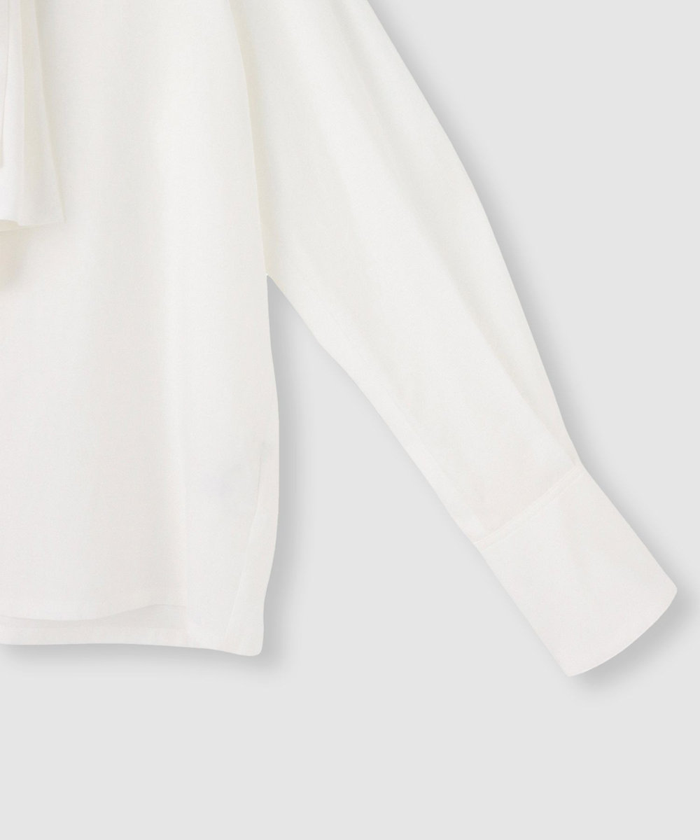 allureville キュプラコットンビッグタイブラウス ホワイト (01)