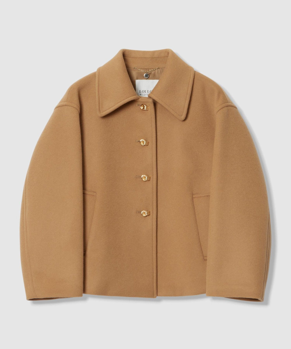 LOULOU WILLOUGHBY シャルムビーバーショートコート キャメル (84)