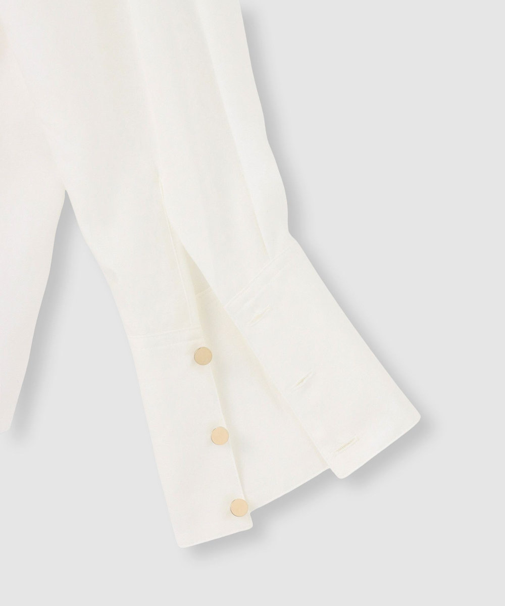 allureville キュプラコットンビッグタイブラウス ホワイト (01)