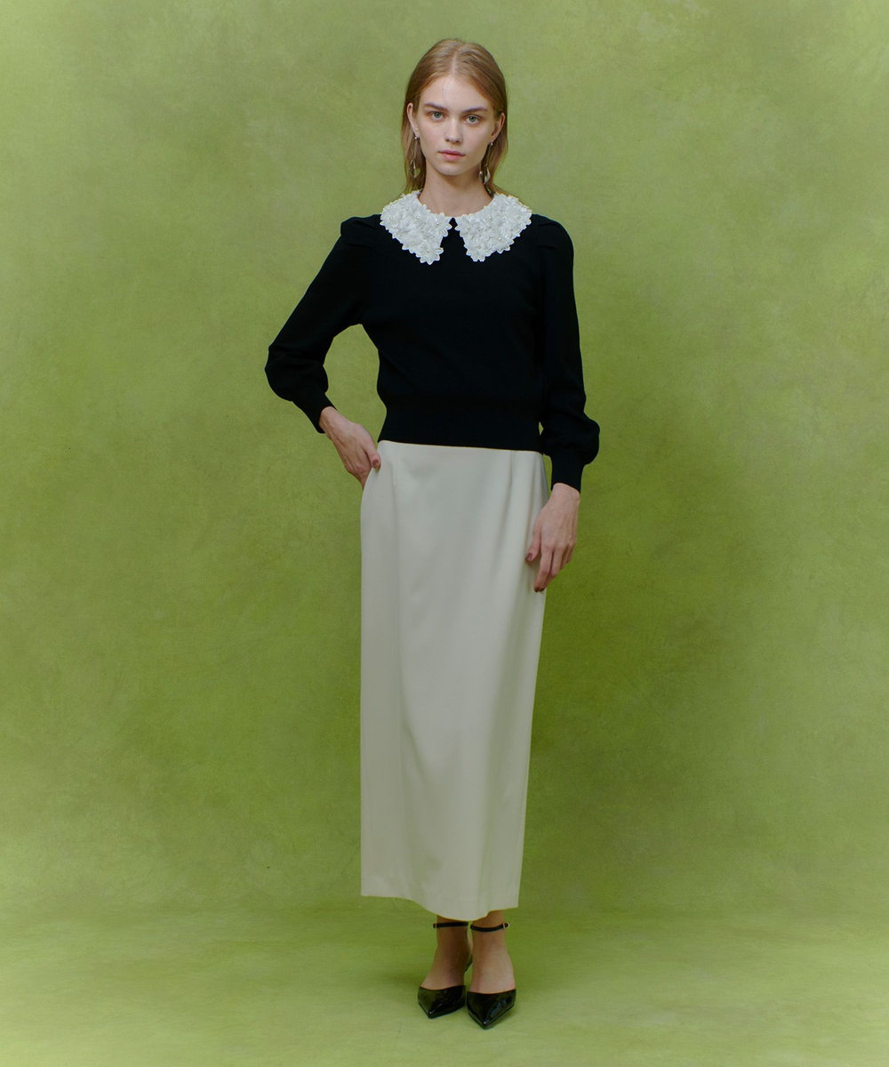 LOULOU WILLOUGHBY 【LOULOU WILLOUGHBY】ダブルクロスタイトスカート アイボリー (04)