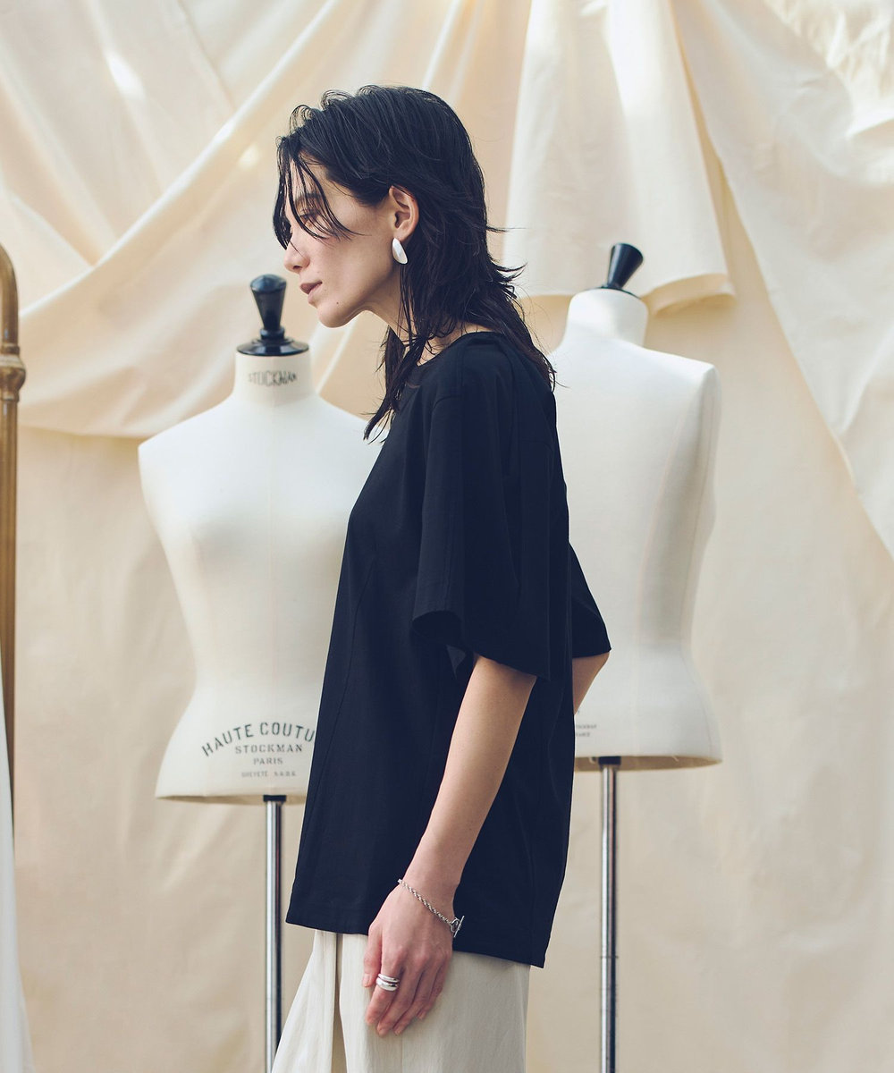 allureville 【ATELIER Line】スムースタックスリーブTシャツ ブラック (95)