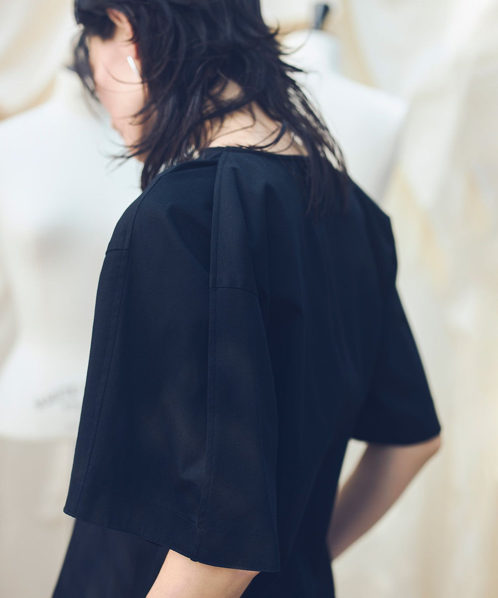allureville 【ATELIER Line】スムースタックスリーブTシャツ ブラック (95)