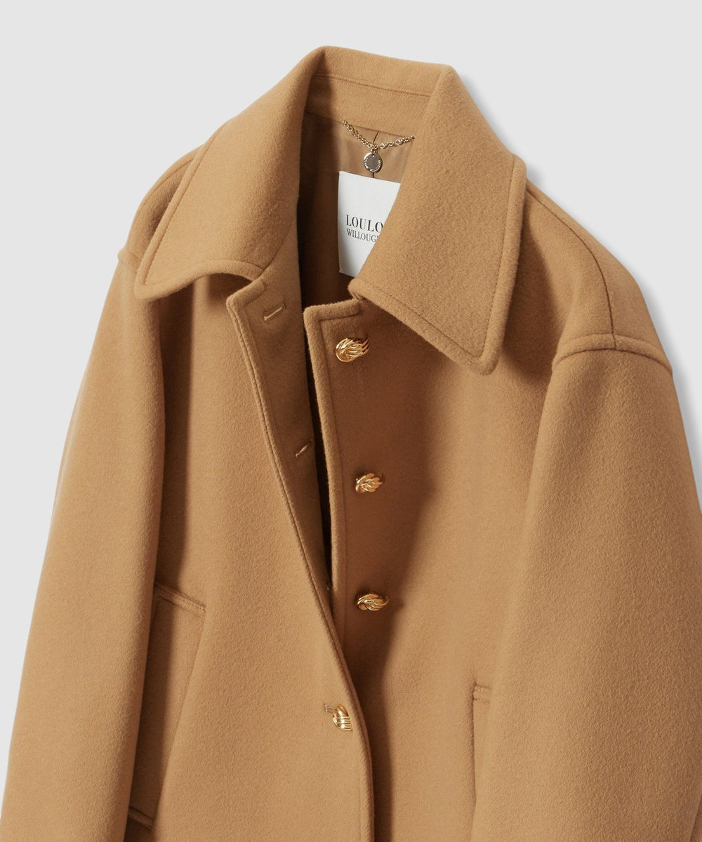 LOULOU WILLOUGHBY シャルムビーバーショートコート キャメル (84)