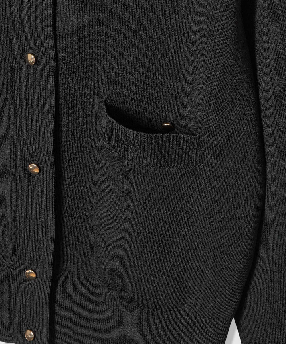 allureville ポケットクルーカーディガン ブラック (95)