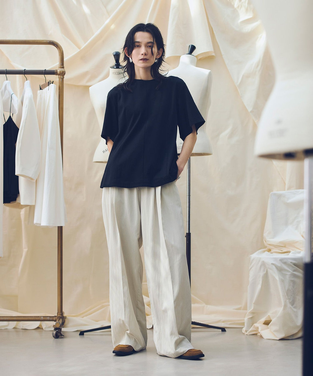 allureville 【ATELIER Line】スムースタックスリーブTシャツ ブラック (95)