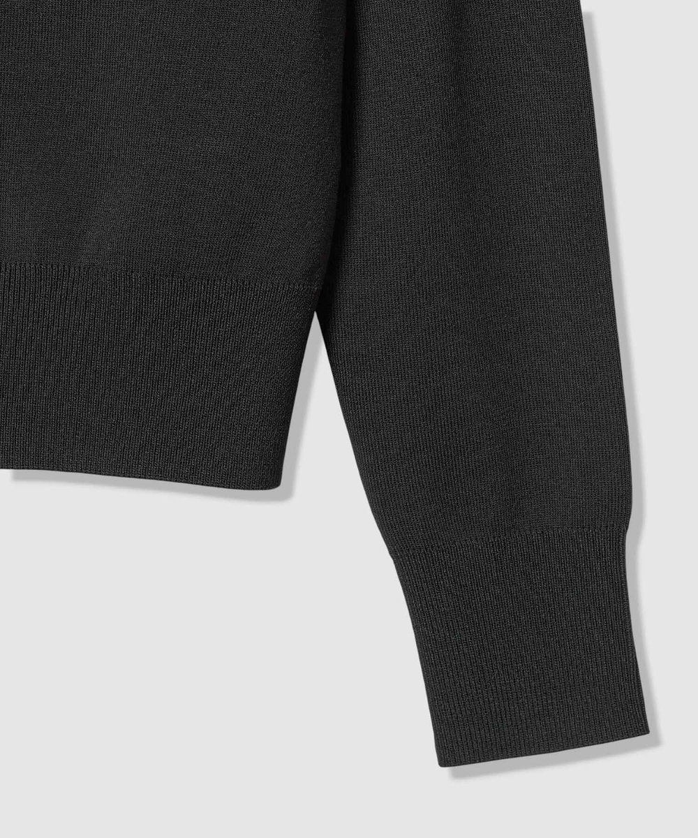 allureville ポケットクルーカーディガン ブラック (95)