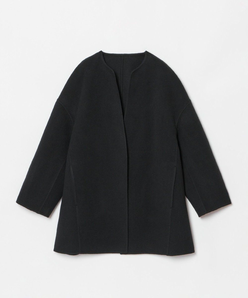 LOULOU WILLOUGHBY シャルムビーバーリバーミドルコート ブラック (95)