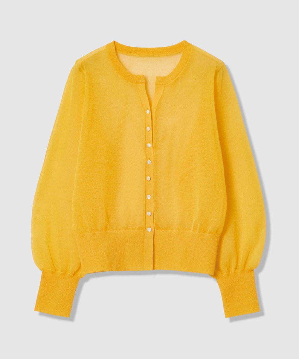 allureville シアーラミスキッパーカーディガン イエロー (21)