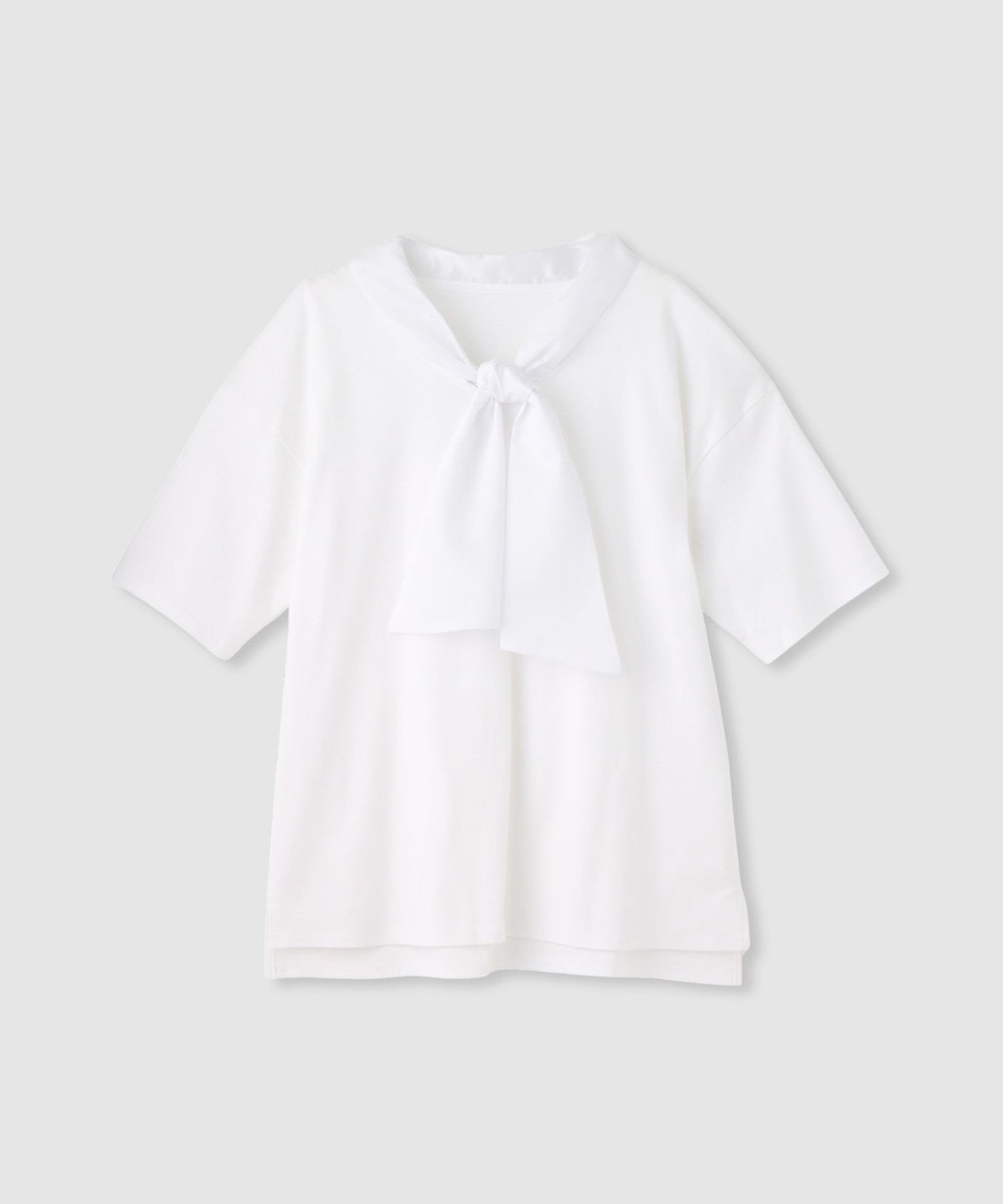 allureville ボウタイ付Tシャツ オフホワイト (02)