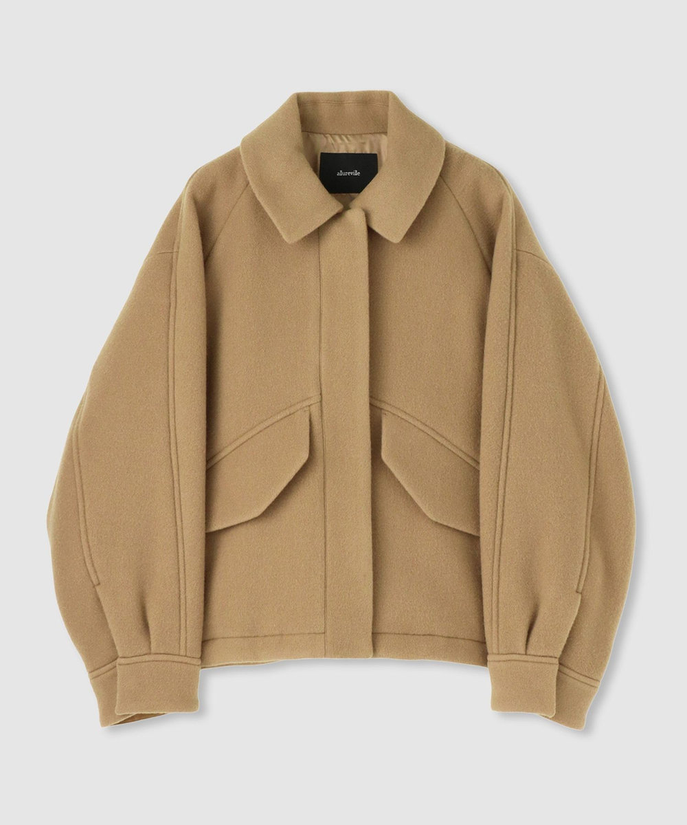allureville ウールモッサステンカラーブルゾン モカ (85)