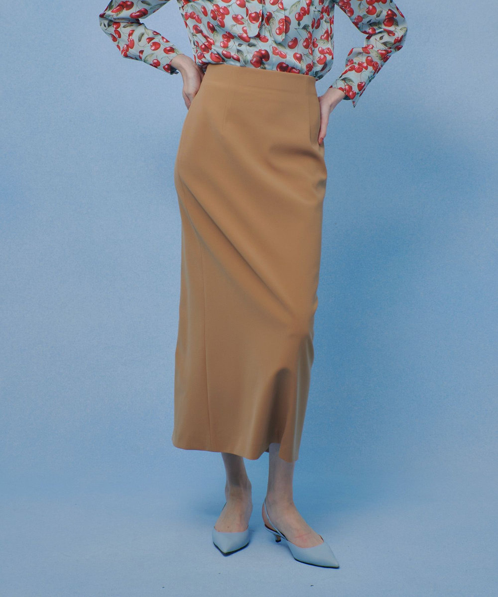 LOULOU WILLOUGHBY 【LOULOU WILLOUGHBY】ダブルクロスタイトスカート キャメル (84)