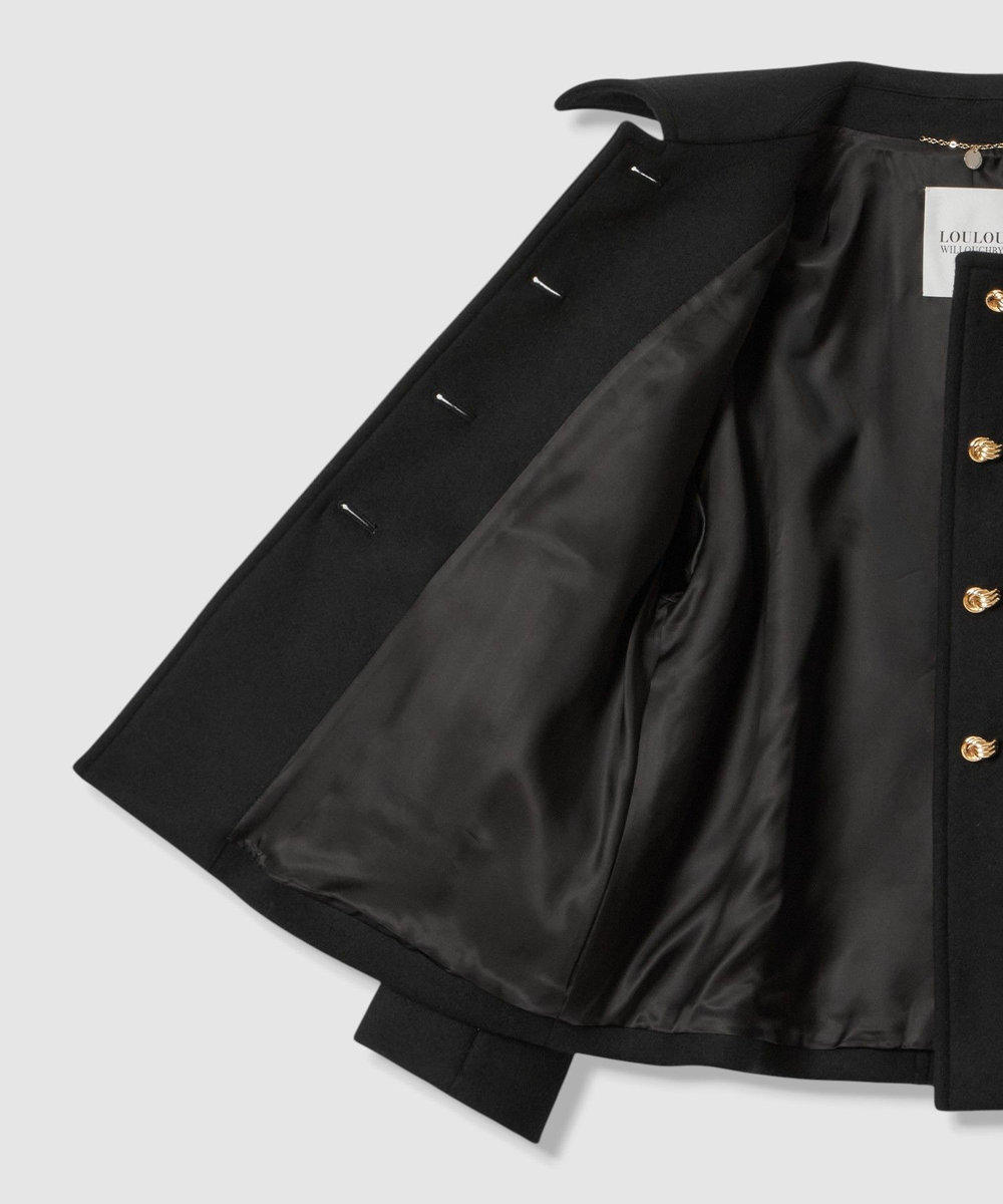 LOULOU WILLOUGHBY シャルムビーバーショートコート ブラック (95)