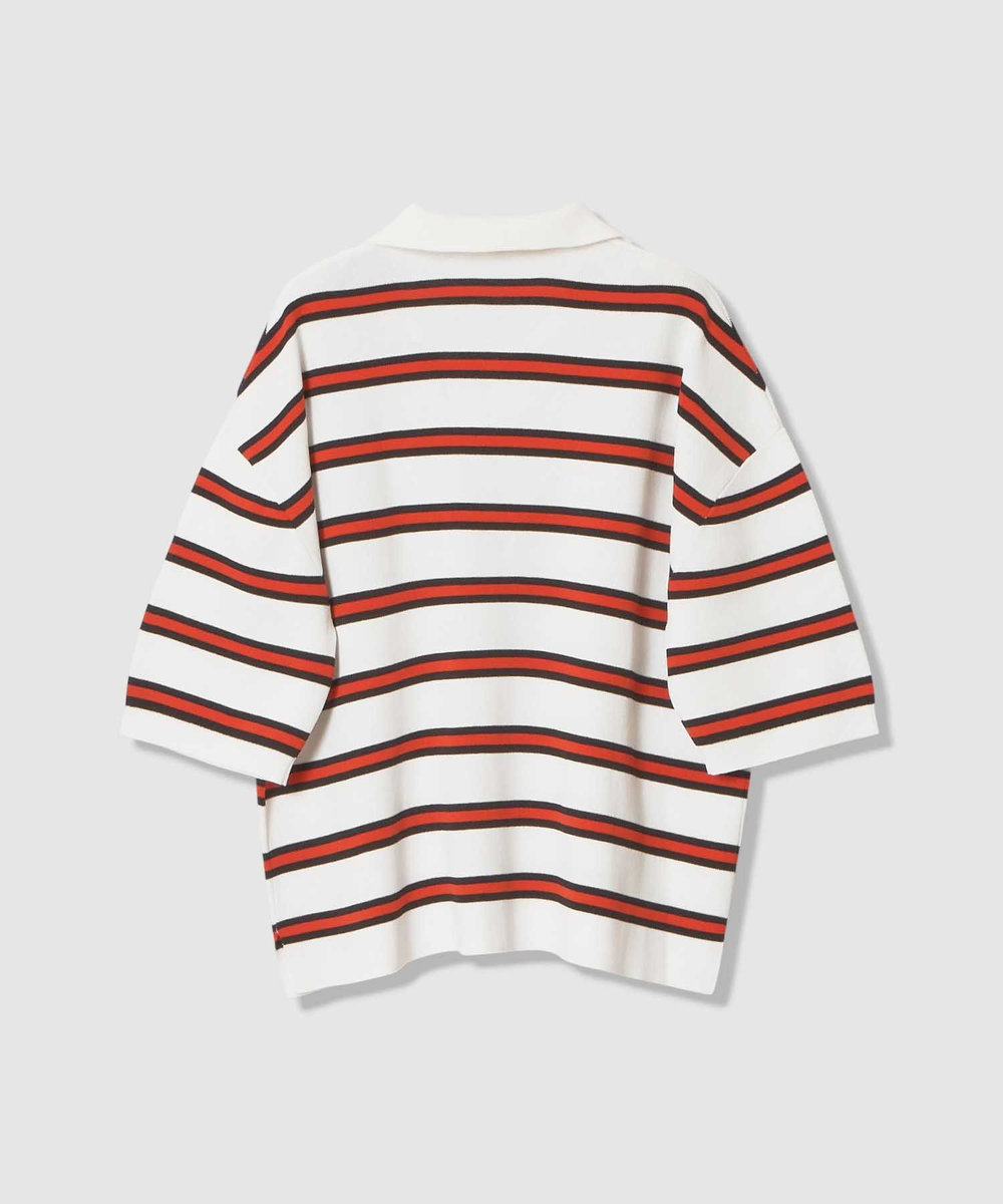 allureville ボーダーポロ プルオーバー ホワイト系 (08)