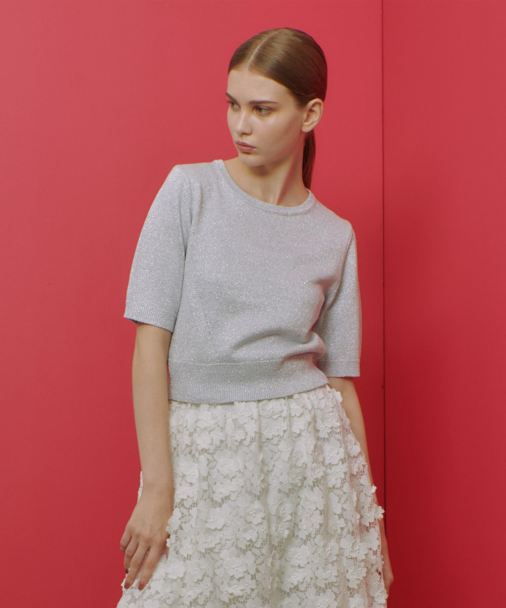 LOULOU WILLOUGHBY 【LOULOU WILLOUGHBY】ラメメランジェプルオーバー オフホワイト (02)